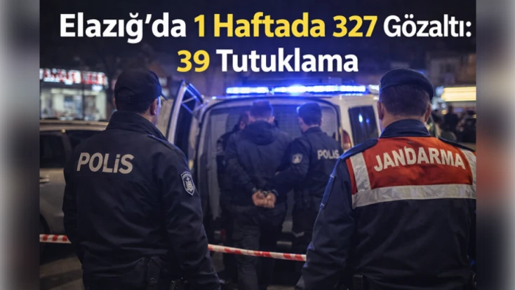 Elazığ’da 1 Haftada 327 Gözaltı: 39 Tutuklama