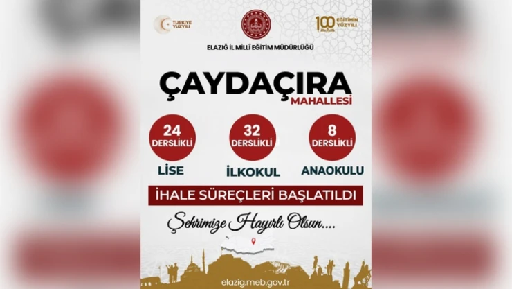 Çaydaçıra Mahallesi'ne 3 Yeni Okul Müjdesi