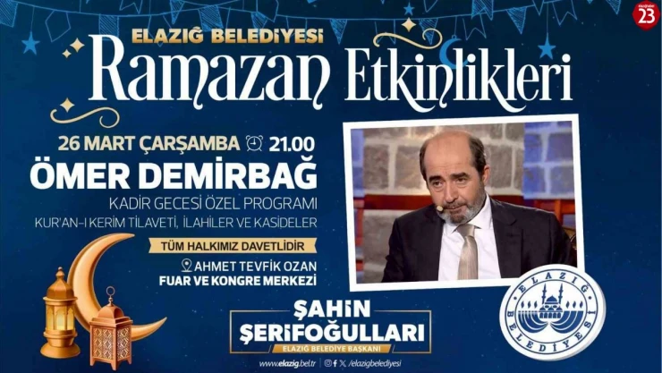 Elazığ Belediyesi'nden Kadir Gecesi'ne Özel Program