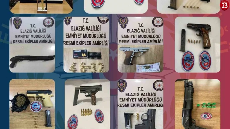 Elazığ'da 15 adet ruhsatsız silah ele geçirildi