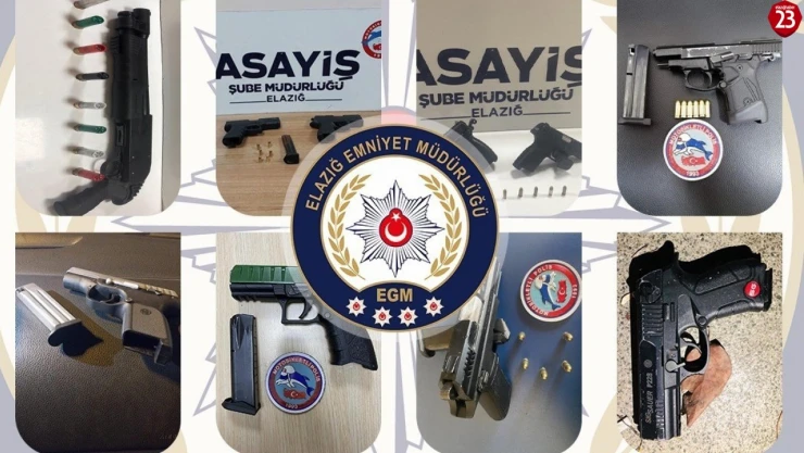 Elazığ'da 22 adet ruhsatsız silah ele geçirildi