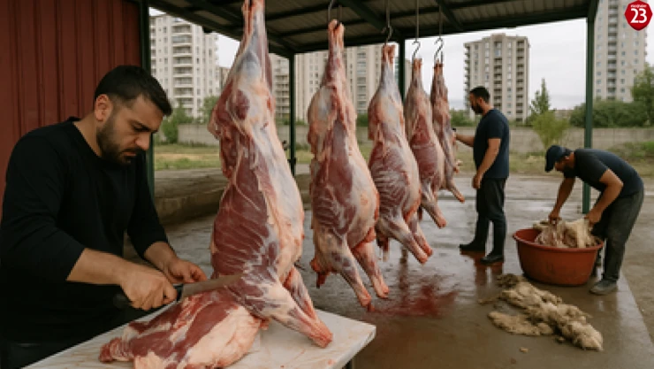 Elazığ'da Bayram Namazının Ardından Kurban Kesim Yoğunluğu