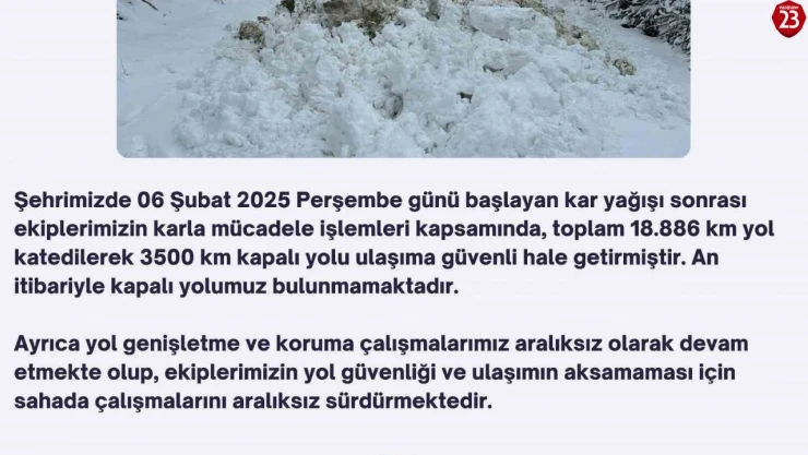 Elazığ'da kapalı köy yolu kalmadı