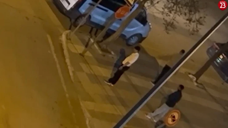 Elazığ'da otobüs durağının camlarını kıran şüpheliler kamerada