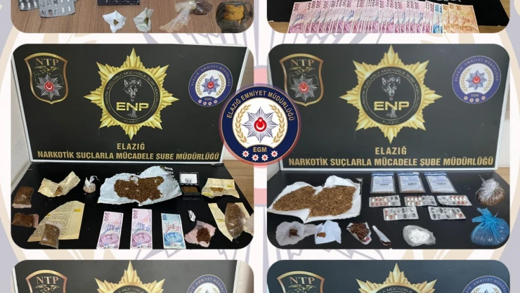 Elazığ'da Uyuşturucu Operasyonları: Çok Sayıda Madde Ele Geçirildi
