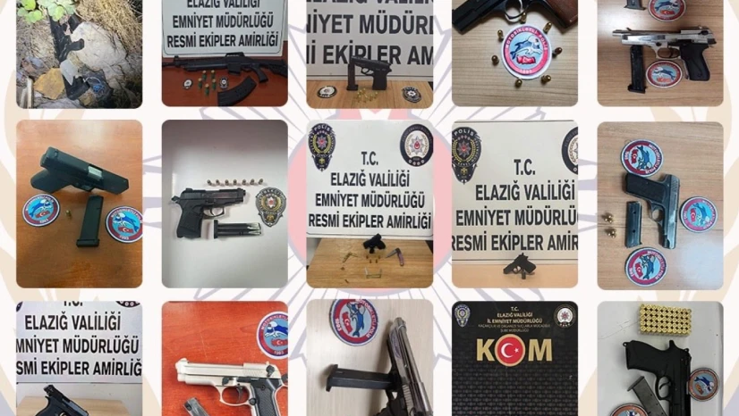 Elazığ'da Son Bir Ayda 95 Şahıs Tutuklandı, 54 Ruhsatsız Silah Ele Geçirildi