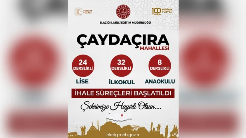 Çaydaçıra Mahallesi'ne 3 Yeni Okul Müjdesi