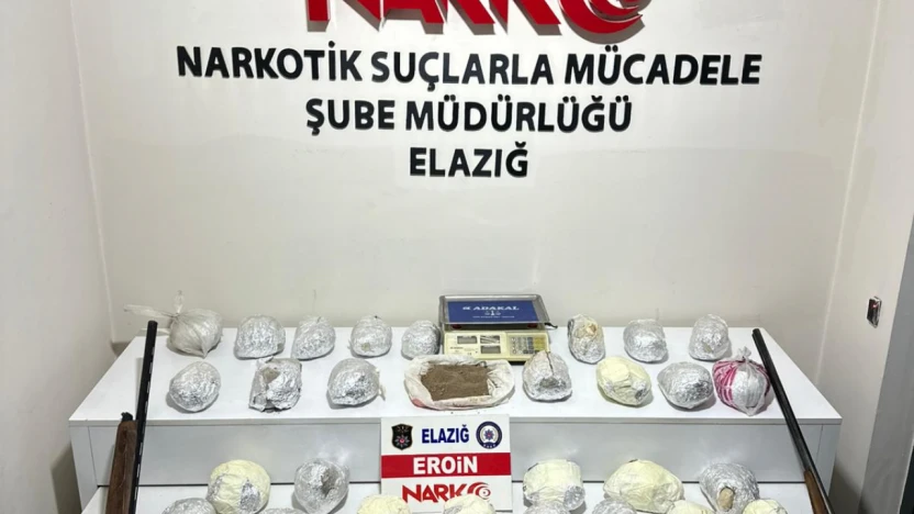 Elazığ'da Dev Uyuşturucu Operasyonu: 30,8 Kilo Eroin Ele Geçirildi, 4 Şüpheli Gözaltında