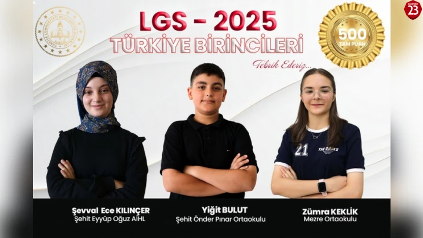 Elazığ'dan LGS'de Gururlandıran Başarı: 3 Öğrenci Türkiye Birincisi Oldu