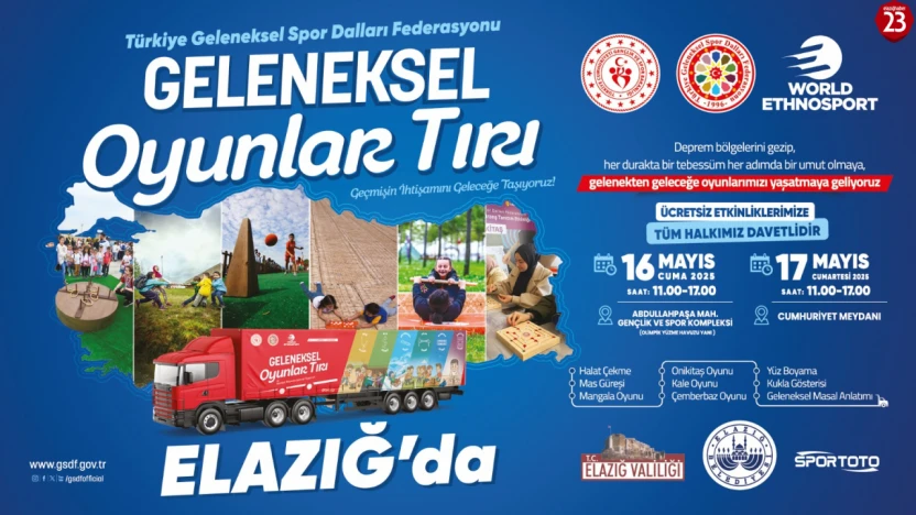Geleneksel Oyunlar Tırı 16-17 Mayıs'ta Elazığ'da Çocuklarla Buluşuyor
