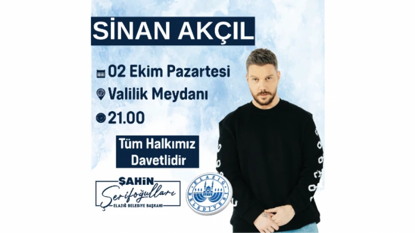 Sinan Akçıl Elazığ Konseri 2 Ekimde Yapılacak