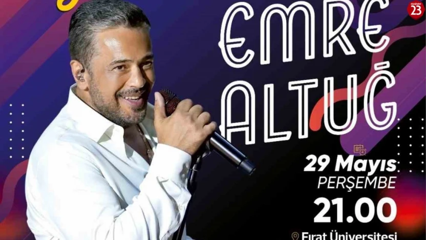 Elazığ'da Emre Altuğ Rüzgârı: Fırat Üniversitesi 50. Yıl Festivali'nde Bu Akşam Sahne Alıyor