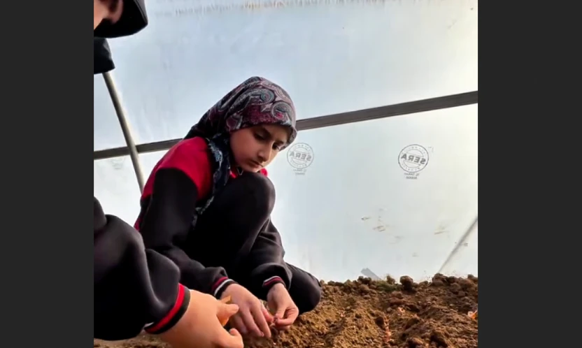 Arıcak'ta 'Minik Eller Toprakla Buluştu' Projesi: Okul Bahçesi Eğitim Serasına Dönüştü